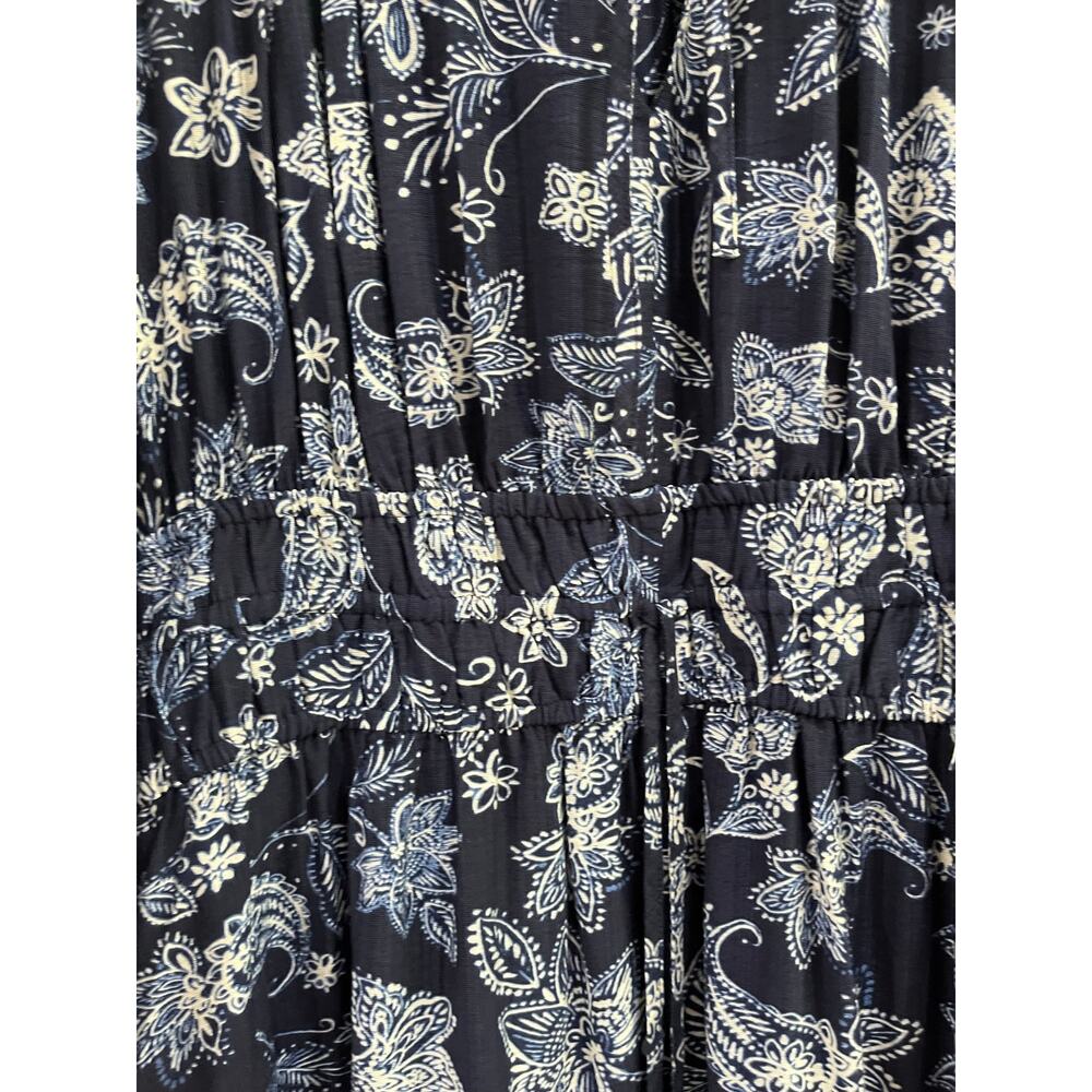 LOFT Paisley Bow Pocket Boho Maxi Dress Blue NWT Size Large - Picture 6 of 12
